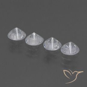 Gemme di Zaffiro Bianco naturale da 1.62 ct, Rotondo, VVS-VS