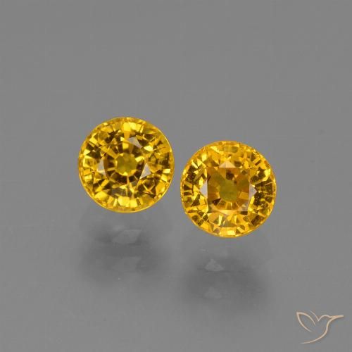 1.56ctw Naturale Arancio Medio Zaffiro, Rotondo, VS