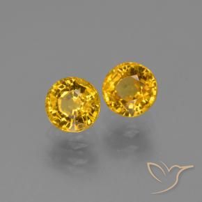 Gemme di Zaffiro Arancio Medio naturale da 1.56 ct, Rotondo, VS