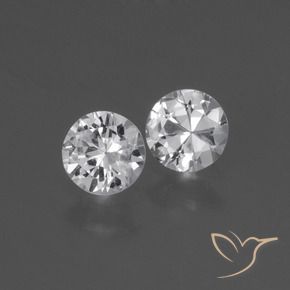 Gemme di Zaffiro Bianco trasparente naturale da 0.76 ct, Rotondo, VS