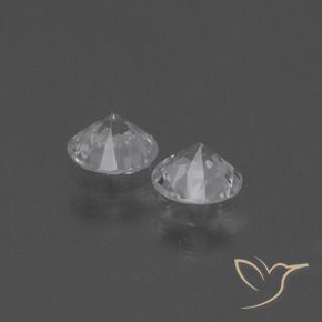 Gemme di Zaffiro Bianco trasparente naturale da 0.76 ct, Rotondo, VS