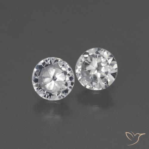 Gemme di Zaffiro Bianco trasparente naturale da 0.69 ct, Rotondo, VS