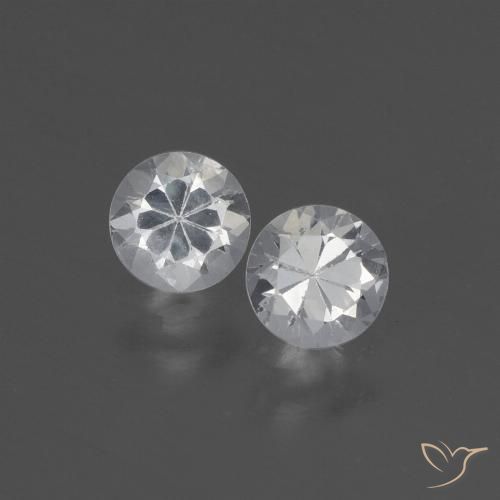 0.83ctw Naturale Bianco Zaffiro, Rotondo, VVS-VS