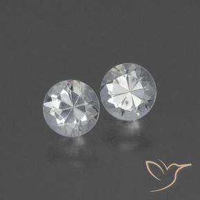 Gemme di Zaffiro Bianco naturale da 0.83 ct, Rotondo, VVS-VS