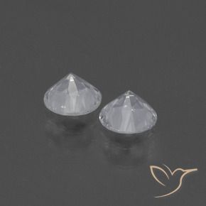 Gemme di Zaffiro Bianco naturale da 0.83 ct, Rotondo, VVS-VS