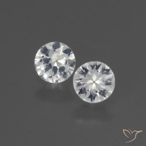 0.73ctw Naturale Bianco Zaffiro, Rotondo, VS