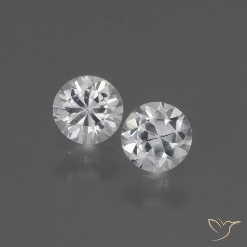 0.77ctw Naturale Bianco Zaffiro, Rotondo, VVS-VS