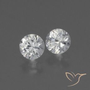 Gemme di Zaffiro Bianco naturale da 0.77 ct, Rotondo, VVS-VS