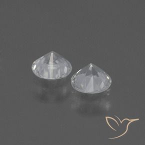 Gemme di Zaffiro Bianco naturale da 0.77 ct, Rotondo, VVS-VS