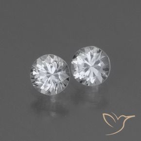 Gemme di Zaffiro Bianco naturale da 0.89 ct, Rotondo, VVS-VS