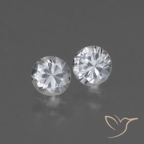 Gemme di Zaffiro Bianco trasparente naturale da 0.76 ct, Rotondo, VVS-VS
