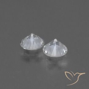Gemme di Zaffiro Bianco trasparente naturale da 0.76 ct, Rotondo, VVS-VS