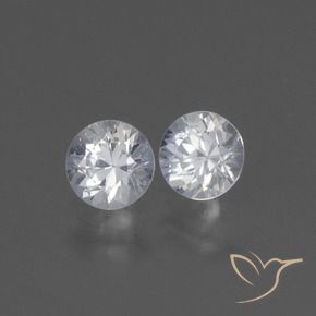 Gemme di Zaffiro Bianco trasparente naturale da 0.88 ct, Rotondo, VVS-VS