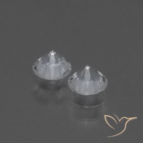Gemme di Zaffiro Bianco trasparente naturale da 0.88 ct, Rotondo, VVS-VS