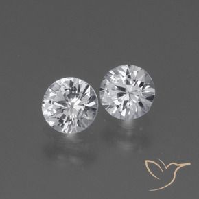 Gemme di Zaffiro Bianco trasparente naturale da 0.81 ct, Rotondo, VS