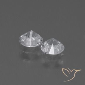 Gemme di Zaffiro Bianco trasparente naturale da 0.81 ct, Rotondo, VS