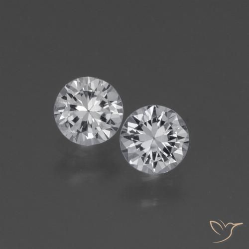 0.76ctw Naturale Bianco Zaffiro, Rotondo, VS