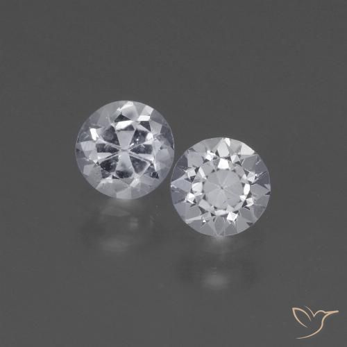 0.83ctw Naturale Bianco Zaffiro, Rotondo, VVS-VS