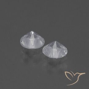 Gemme di Zaffiro Bianco naturale da 0.83 ct, Rotondo, VVS-VS