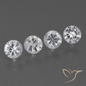 Gemme di Zaffiro Bianco trasparente naturale da 1.42 ct, Rotondo, VS