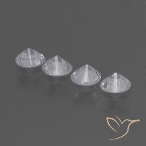 Gemme di Zaffiro Bianco trasparente naturale da 1.42 ct, Rotondo, VS