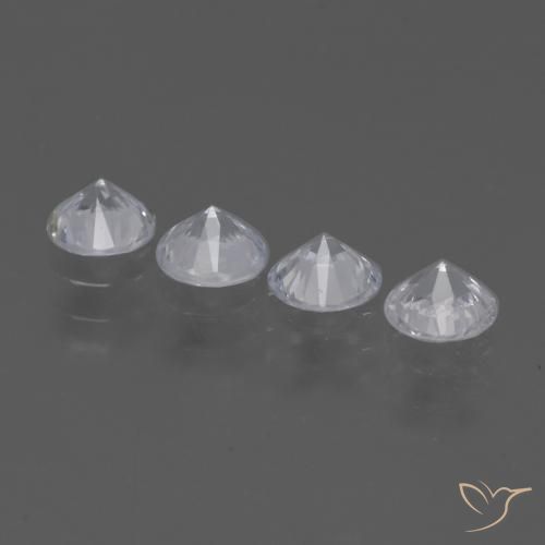Gemme di Zaffiro Bianco trasparente naturale da 1.50 ct, Rotondo, VVS-VS