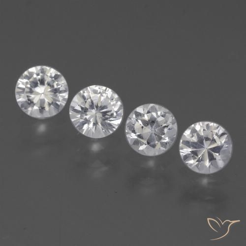 1.74ctw Naturale Bianco Zaffiro, Rotondo, VVS-VS