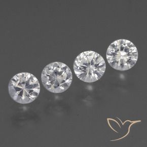Gemme di Zaffiro Bianco naturale da 1.74 ct, Rotondo, VVS-VS