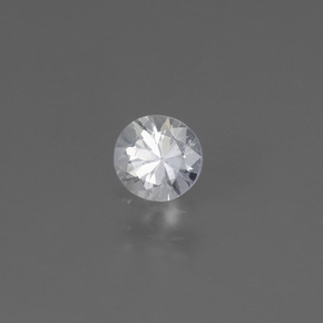Zaffiro Bianco naturale da 0.40 ct, Taglio rotondo, VS