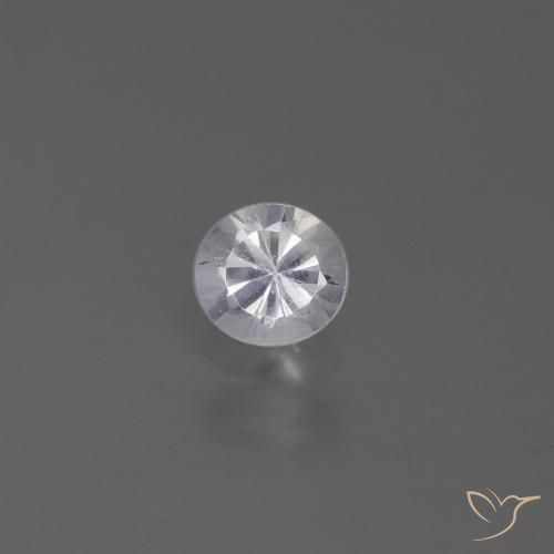 0.46ct Naturale Bianco Zaffiro, Rotondo, VVS-VS