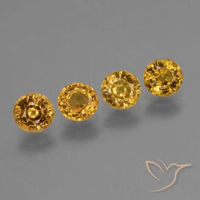 Gemme di Zaffiro Arancione-Oro medio naturale da 2.67 ct, Rotondo, VVS-VS
