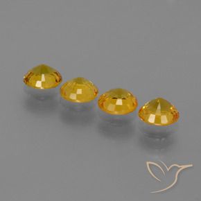 Gemme di Zaffiro Arancione-Oro medio naturale da 2.67 ct, Rotondo, VVS-VS