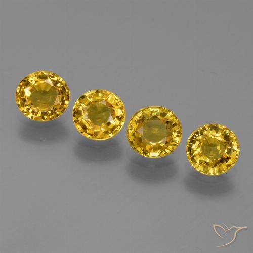 2.34ctw Naturale Giallo intenso Zaffiro, Rotondo, VVS-VS