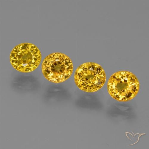 2.73ctw Naturale Giallo intenso Zaffiro, Rotondo, VVS-VS