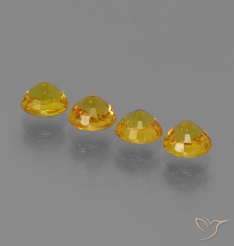 Gemme di Zaffiro Giallo intenso naturale da 2.73 ct, Rotondo, VVS-VS