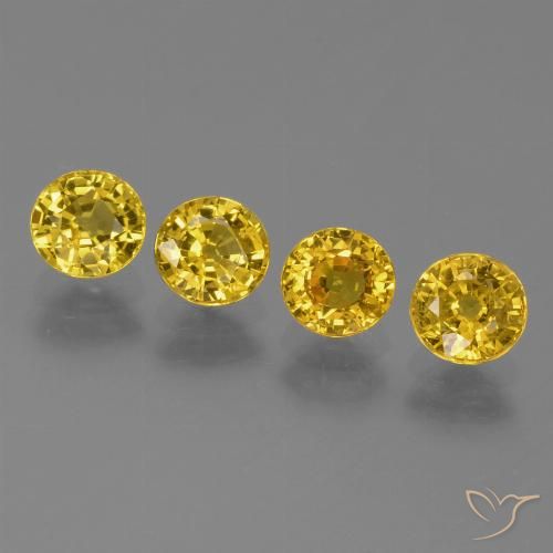 2.57ctw Naturale Giallo intenso Zaffiro, Rotondo, VVS-VS