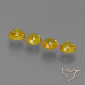 Gemme di Zaffiro Giallo intenso naturale da 2.57 ct, Rotondo, VVS-VS