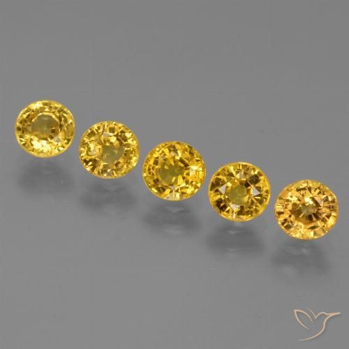 3.05ctw Naturale Giallo intenso Zaffiro, Rotondo, VS