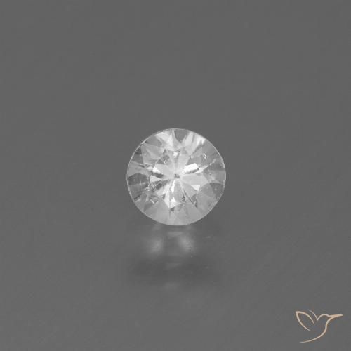 0.43ct Naturale Bianco Zaffiro, Rotondo, VS