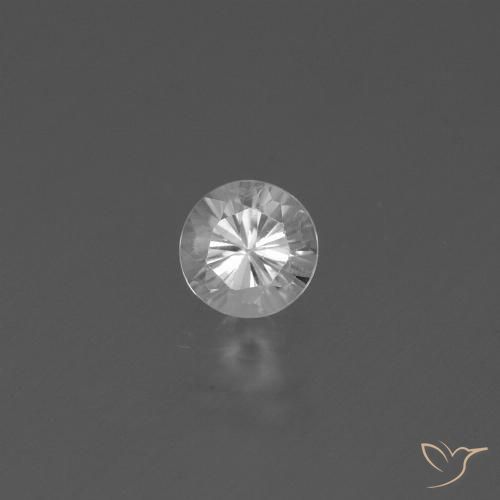 0.46ct Naturale Bianco Zaffiro, Rotondo, VS