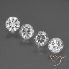 Gemme di Zaffiro Bianco naturale da 1.57 ct, Rotondo, VS