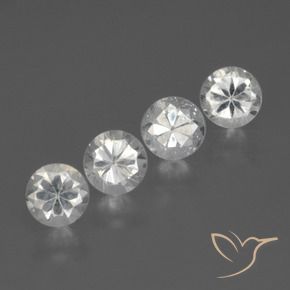 Gemme di Zaffiro Bianco naturale da 1.64 ct, Rotondo, VVS-VS