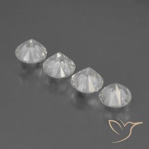 Gemme di Zaffiro Bianco naturale da 1.64 ct, Rotondo, VVS-VS