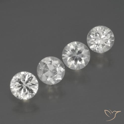1.70ctw Naturale Bianco Zaffiro, Rotondo, VS