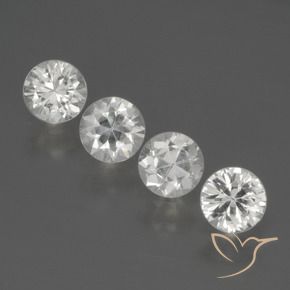 Gemme di Zaffiro Bianco naturale da 1.70 ct, Rotondo, VS