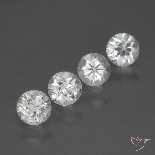 1.59ctw Naturale Bianco Zaffiro, Rotondo, VS