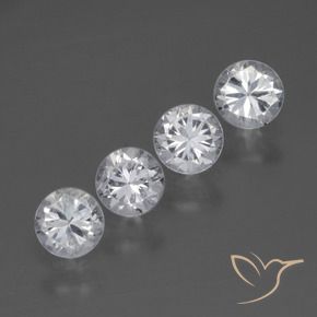 Gemme di Zaffiro Bianco naturale da 1.67 ct, Rotondo, VS