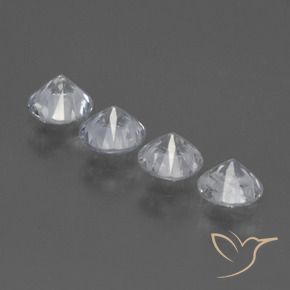 Gemme di Zaffiro Bianco naturale da 1.67 ct, Rotondo, VS