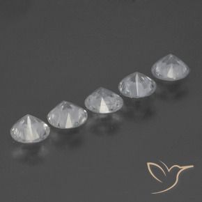 Gemme di Zaffiro Bianco naturale da 1.75 ct, Rotondo, VS