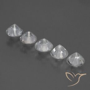 Gemme di Zaffiro Bianco naturale da 2.12 ct, Rotondo, VVS-VS